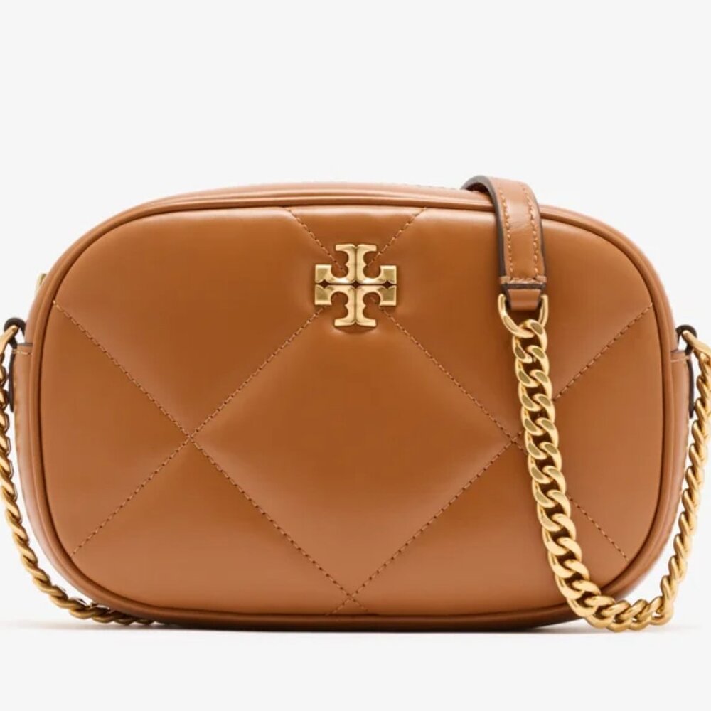 NWT ✅ Tory Burch Kira Diamond Quilt Camera Bag #154715 CHESTNUT  ✨ NWT, DUST BAG